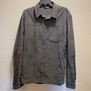 Arc'teryx Men's Charcoal corduroy button up Shirt with elbow patches size large